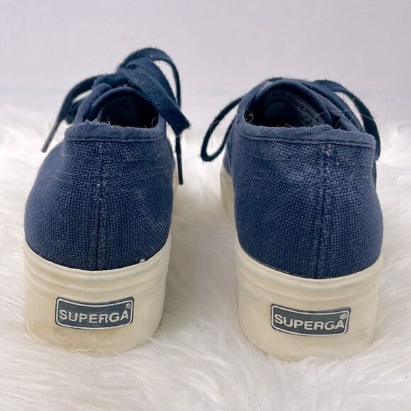 Superga | platform blue sneakers 5.0 canvas,laced up front closures. - Picture 4 of 8